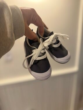 Keds Kids Black Canvas Sneakers with White Accents